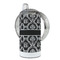 Monogrammed Damask 12 oz Stainless Steel Sippy Cups - FULL (back angle)