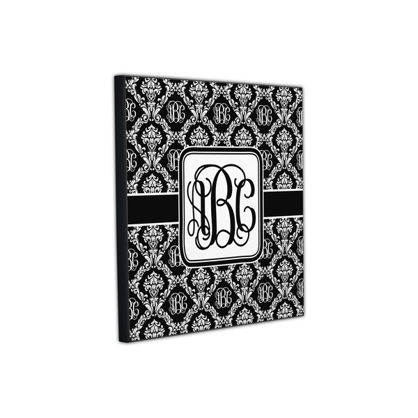 Monogrammed Damask 12x12 Wood Print - Angle View