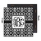 Monogrammed Damask 12x12 Wood Print - Front & Back View