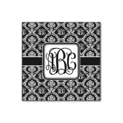 Monogrammed Damask Wood Print - 12x12