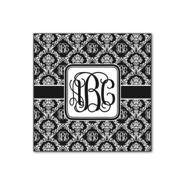 Custom Monogrammed Damask Wood Print - 12x12
