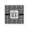 Monogrammed Damask 12x12 Wood Print - Front View