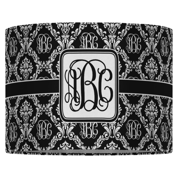 Monogrammed Damask 16" Drum Lampshade - FRONT (Fabric)