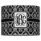 Monogrammed Damask 16" Drum Lampshade - FRONT (Fabric)