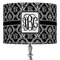Monogrammed Damask 16" Drum Lampshade - ON STAND (Fabric)