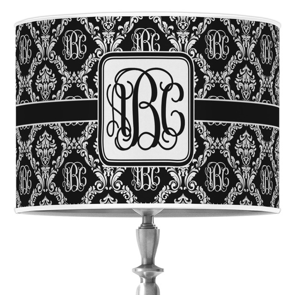 Custom Monogrammed Damask Drum Lamp Shade