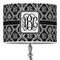 Monogrammed Damask 16" Drum Lampshade - ON STAND (Poly Film)