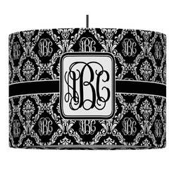 Monogrammed Damask Drum Pendant Lamp (Personalized)
