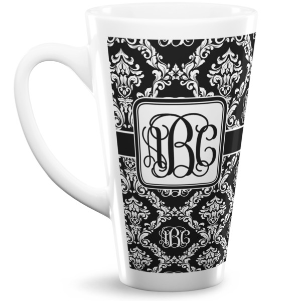 Custom Monogrammed Damask 16 Oz Latte Mug