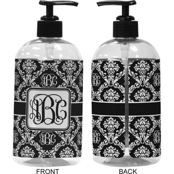 Monogrammed Damask 16 oz Plastic Liquid Dispenser (Approval)