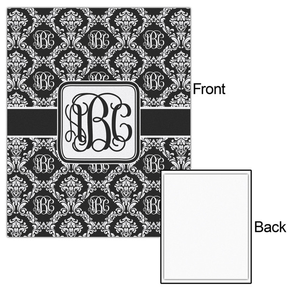 Monogrammed Damask 16x20 - Matte Poster - Front & Back