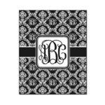 Monogrammed Damask Wood Print - 16x20