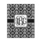 Monogrammed Damask 16x20 Wood Print - Front View