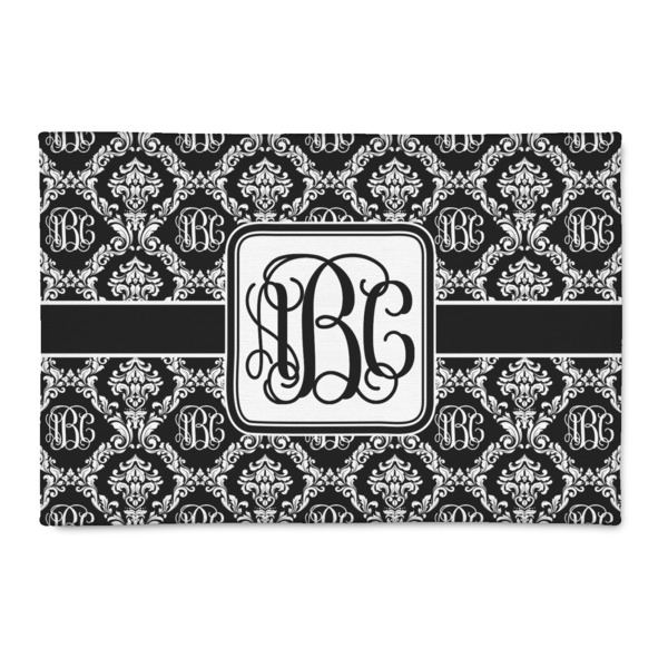 Custom Monogrammed Damask Patio Rug
