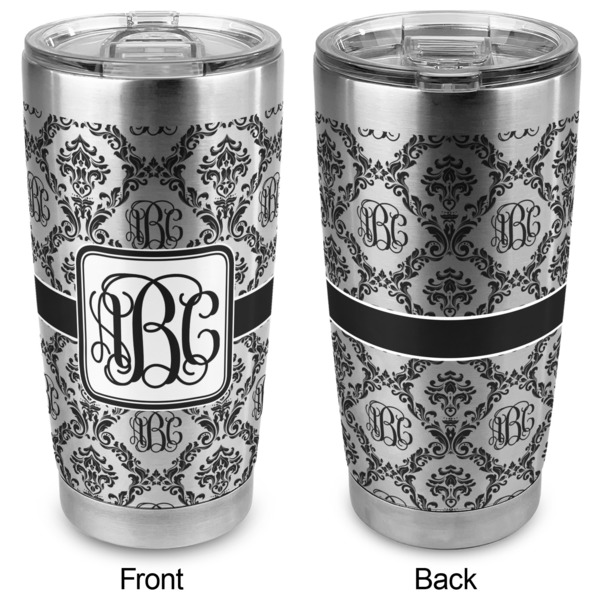 Monogrammed Damask 20oz SS Tumbler - Full Print - Approval