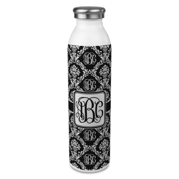 Custom Monogrammed Damask 20oz Stainless Steel Water Bottle - Full Print