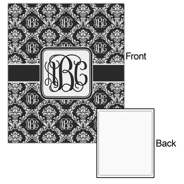 Monogrammed Damask 20x24 - Matte Poster - Front & Back