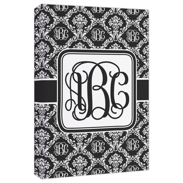 Custom Monogrammed Damask Canvas Print - 20x30