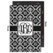 Monogrammed Damask 20x30 Wood Print - Front & Back View