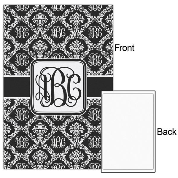 Monogrammed Damask 24x36 - Matte Poster - Front & Back