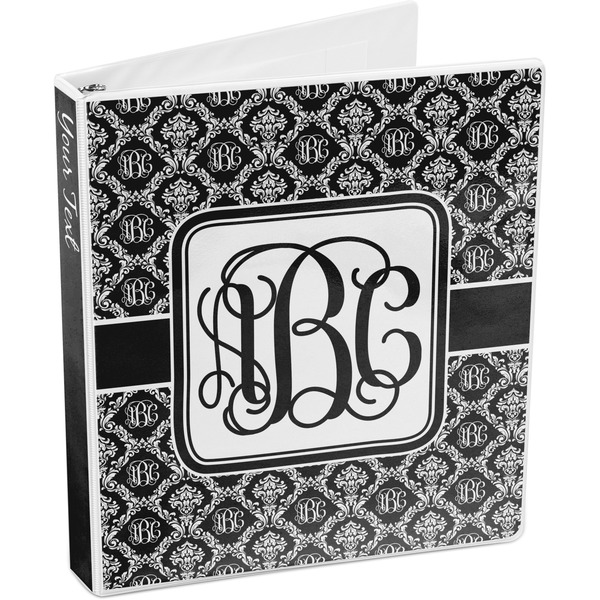 Monogrammed Damask 3-Ring Binder 3/4 - Main