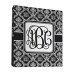 Monogrammed Damask 3 Ring Binder - Full Wrap - 1"