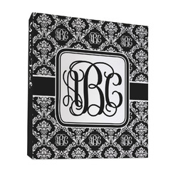 Monogrammed Damask 3 Ring Binder - Full Wrap - 1"