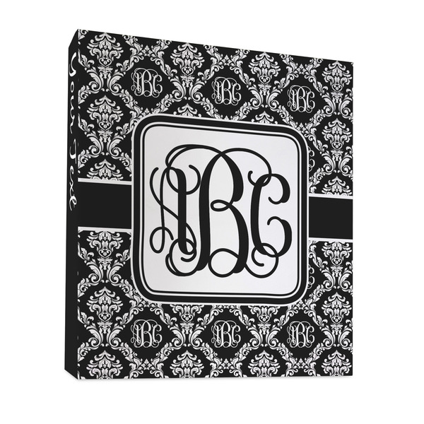 Custom Monogrammed Damask 3 Ring Binder - Full Wrap - 1"
