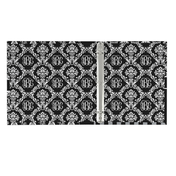 Monogrammed Damask 3 Ring Binders - Full Wrap - 1" - OPEN INSIDE