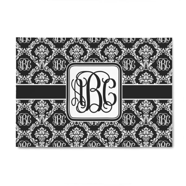Custom Monogrammed Damask 4' x 6' Patio Rug