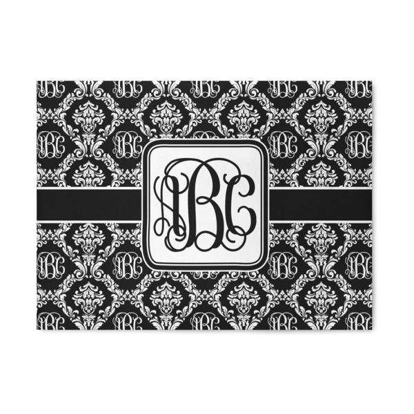 Custom Monogrammed Damask 5' x 7' Patio Rug