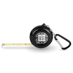 Monogrammed Damask Pocket Tape Measure - 6 Ft w/ Carabiner Clip (Personalized)