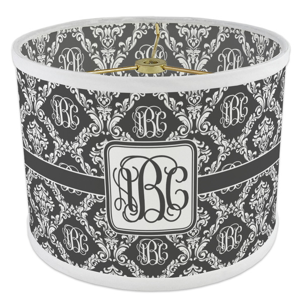 Monogrammed Damask 8" Drum Lampshade - ANGLE Poly-Film