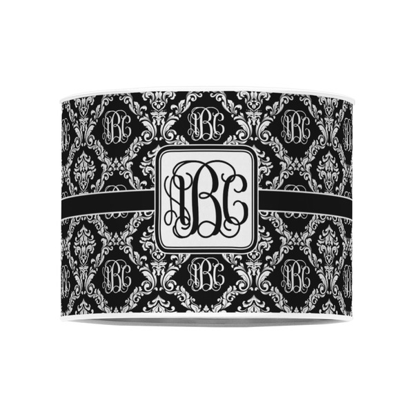 Monogrammed Damask 8" Drum Lampshade - FRONT (Poly Film)