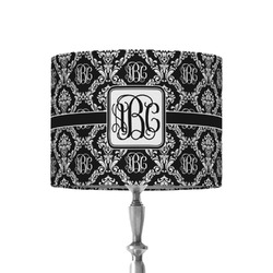 Monogrammed Damask 8" Drum Lamp Shade - Fabric