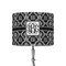 Monogrammed Damask 8" Drum Lampshade - ON STAND (Fabric)
