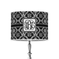 Monogrammed Damask 8" Drum Lamp Shade - Poly-film