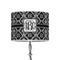 Monogrammed Damask 8" Drum Lampshade - ON STAND (Poly Film)