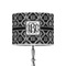 Monogrammed Damask 8" Drum Lamp Shade - Poly-film