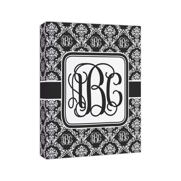 Monogrammed Damask 8x10 - Canvas Print - Angled View