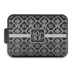 Monogrammed Damask Aluminum Baking Pan with Black Lid