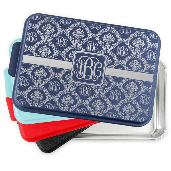 Monogrammed Damask Aluminum Cake Pan with Lid - PARENT/MAIN