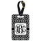 Monogrammed Damask Metal Luggage Tag