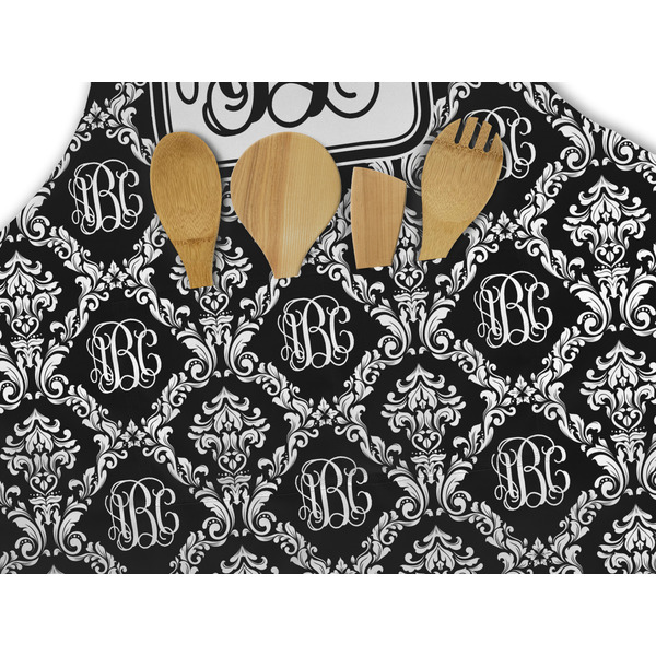 Monogrammed Damask Apron - Pocket Detail with Props