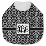 Monogrammed Damask Jersey Knit Baby Bib