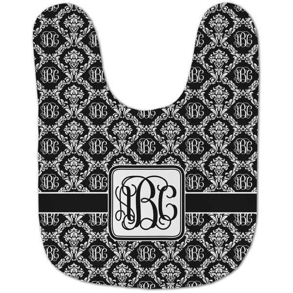 Monogrammed Damask Baby Bib - AFT flat