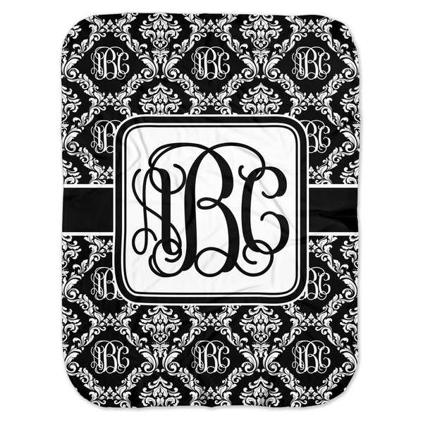 Custom Monogrammed Damask Baby Swaddling Blanket (Personalized)