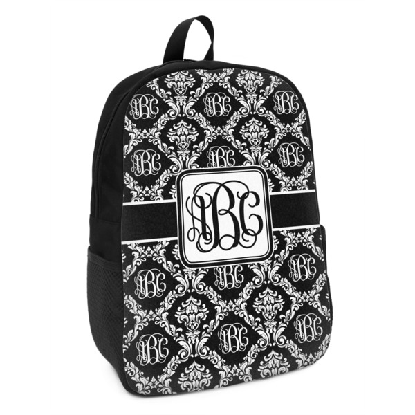 Custom Monogrammed Damask Kids Backpack (Personalized)