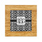 Monogrammed Damask Bamboo Trivet with 6" Tile - FRONT
