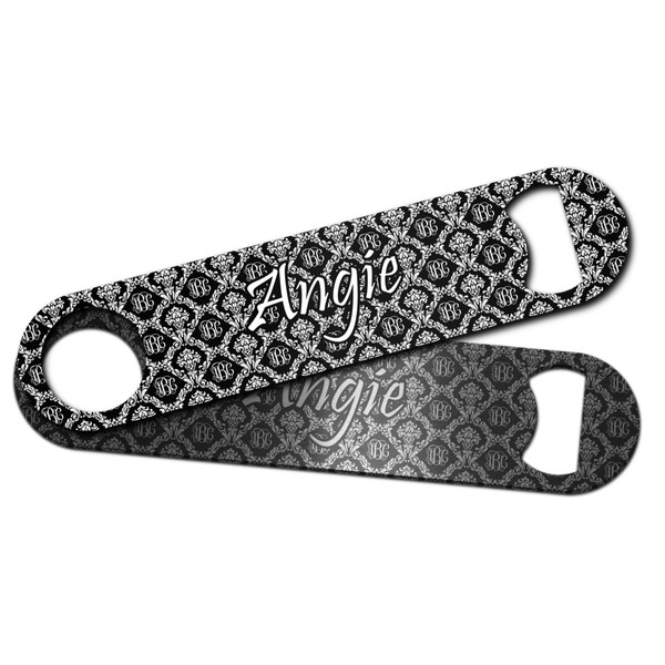 Monogrammed Damask Bar Bottle Opener - Main
